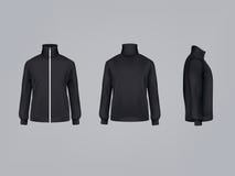 Sport jacket or long sleeve sweatshirt vector illustration 3D mockup model of sportswear apparel icon