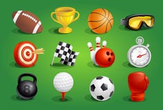 Sport objects symbols and icons set Stock Photos Sport objects symbols and icons set Stock Photos
