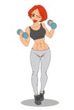 Sportowa seksowna dziewczyna z dumbbells ilustracji Sportowa seksowna dziewczyna z dumbbells ilustracji