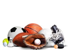 Sports Equipment For All Seasons  on White Background