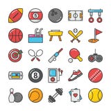 Sports and Games Flat Vector Icons Set 1 royalty free illustration Sports and Games Flat Vector Icons Set 1 royalty free illustration