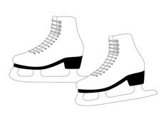 Pair of white skates, vector illustration Pair of white skates, vector illustration