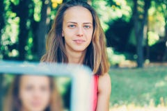 Sports woman and technology Stock Photography Sports woman and technology Stock Photography