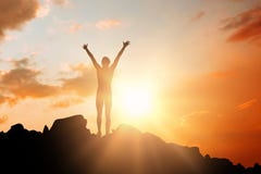 Composite image of sportswoman celebrating her victory Royalty Free Stock Image Composite image of sportswoman celebrating her victory Royalty Free Stock Image