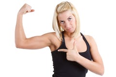 Sportswoman che indica lei immagine stock libera da diritti Sportswoman che indica lei immagine stock libera da diritti