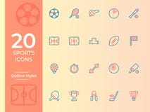 Sportvektorsymbol, sportsymbol översiktsvektorsymboler för webbplats eller mobil app vektor illustrationer Sportvektorsymbol, sportsymbol översiktsvektorsymboler för webbplats eller mobil app vektor illustrationer