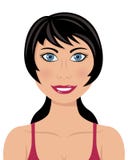 Sporty женщина с голубыми глазами черных волос иллюстрация штока Sporty женщина с голубыми глазами черных волос иллюстрация штока