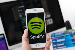 Spotify app logo on smartphone screen