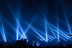 Spotlights. A group of shining spotlights at the concert Spotlights. A group of shining spotlights at the concert