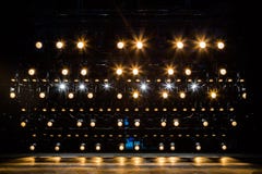 Spotlights & lighting equipment for the theater. Yellow light royalty free stock photos Spotlights & lighting equipment for the theater. Yellow light royalty free stock photos