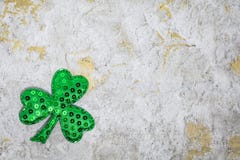 Spring background with shamrock, flat lay stock image Spring background with shamrock, flat lay stock image