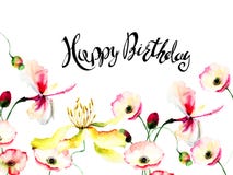 Spring flowers with title Happy Birthday Stock Images Spring flowers with title Happy Birthday Stock Images