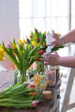 Spring flowers on a wooden table royalty free stock images Spring flowers on a wooden table royalty free stock images