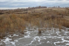 с русс spring melt water flooded the meadow hills natural landscape flood stock image с русс spring melt water flooded the meadow hills natural landscape flood stock image