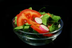 Spring Salad On Black Background Royalty Free Stock Photos Spring Salad On Black Background Royalty Free Stock Photos