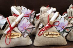 Spring Wildflower Saffron Crocus Reticulatus. Dry Saffron In Beauty Bags On A Farmers Market Stock Photography
