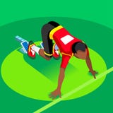 Sprinter Runner Athlete at Starting Line Athletics Race Start Summer Games Icon Set.Olympics 3D Flat Isometric Sport of Athletics Royalty Free Stock Photo Sprinter Runner Athlete at Starting Line Athletics Race Start Summer Games Icon Set.Olympics 3D Flat Isometric Sport of Athletics Royalty Free Stock Photo