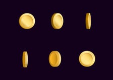 Sprite sheet effect animation of a spinning golden coin sparkling and rotating. For video effects, game development. Royalty Free Stock Images Sprite sheet effect animation of a spinning golden coin sparkling and rotating. For video effects, game development. Royalty Free Stock Images