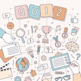 Square banner template with hands of people solving puzzles and brain teasers, answering quiz questions, taking part in royalty free illustration Square banner template with hands of people solving puzzles and brain teasers, answering quiz questions, taking part in royalty free illustration