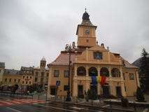 A yellow historical building in Brasov. stock images A yellow historical building in Brasov. stock images