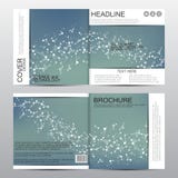 Square brochure template with molecular structure. Geometric abstract background. Medicine, science, technology. Vector stock illustration Square brochure template with molecular structure. Geometric abstract background. Medicine, science, technology. Vector stock illustration