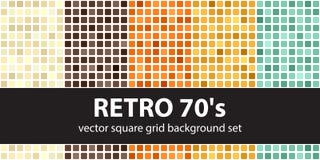 Square pattern set Retro 70s. Vector seamless geometric backgrou Royalty Free Stock Photos Square pattern set Retro 70s. Vector seamless geometric backgrou Royalty Free Stock Photos