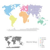 Squared World Continents map stock illustration Squared World Continents map stock illustration