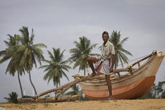 Sri Lanka: De visser van Srilankan Stock Afbeeldingen Sri Lanka: De visser van Srilankan Stock Afbeeldingen
