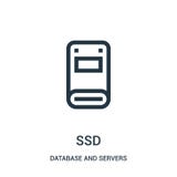 ssd从数据库和服务器汇集的象传染媒介 稀薄的线ssd概述象传染媒介例证 库存例证 ssd从数据库和服务器汇集的象传染媒介 稀薄的线ssd概述象传染媒介例证 库存例证
