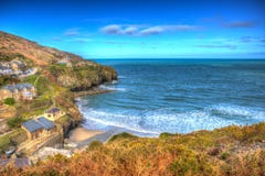 St Agnes Cornwall England entre Newquay y St Ives en HDR colorido foto de archivo libre de regalías St Agnes Cornwall England entre Newquay y St Ives en HDR colorido foto de archivo libre de regalías
