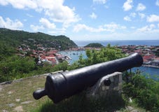Old cannon on top of Gustavia Harbor, St. Barths, French West indies