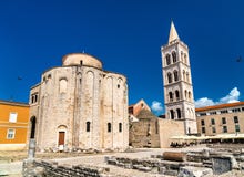 St. Donatus Church and the Bell Tower of Zadar Cathedral. Croatia royalty free stock image St. Donatus Church and the Bell Tower of Zadar Cathedral. Croatia royalty free stock image