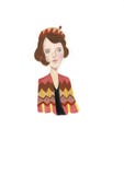 St?ende f?r flicka` s M?lad illustration f?r vattenf?rg hand royaltyfri illustrationer St?ende f?r flicka` s M?lad illustration f?r vattenf?rg hand royaltyfri illustrationer