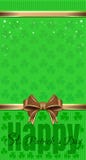 st för dagdesignpatricks Grön festlig bakgrund med växt av släktet Trifolium och hälsninginskriften Royaltyfria Bilder st för dagdesignpatricks Grön festlig bakgrund med växt av släktet Trifolium och hälsninginskriften Royaltyfria Bilder