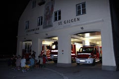 St. Gilgen, Austria: Fire team of the town of St. Gilgen royalty free stock image St. Gilgen, Austria: Fire team of the town of St. Gilgen royalty free stock image