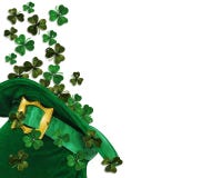 St Patrick de klavers van de Dag in hoed stock illustratie St Patrick de klavers van de Dag in hoed stock illustratie