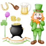 St. Patrick`s day icons set royalty free illustration St. Patrick`s day icons set royalty free illustration