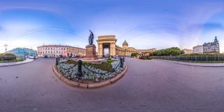 St Petersburg - 2018 : Cathédrale de Kazan nuits blanches Ciel bleu panorama 3D sphérique avec l'angle de visualisation 360 Prépa photographie stock St Petersburg - 2018 : Cathédrale de Kazan nuits blanches Ciel bleu panorama 3D sphérique avec l'angle de visualisation 360 Prépa photographie stock