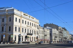 St Petersburg, Rosja, Luty, 27, 2018 Dom N A Stroganov - budynek volga banka Nevsky perspektywa 1881 zdjęcia royalty free St Petersburg, Rosja, Luty, 27, 2018 Dom N A Stroganov - budynek volga banka Nevsky perspektywa 1881 zdjęcia royalty free