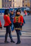 ST. PETERSBURG, RUSSIA, 01 MAY 2018: Women soldiers pose in old Russian military uniforms dressed as 19 century Russian stock photography ST. PETERSBURG, RUSSIA, 01 MAY 2018: Women soldiers pose in old Russian military uniforms dressed as 19 century Russian stock photography