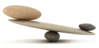 Stability Scales With Large And Small Stones Stock Image