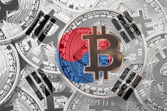 Stack of Bitcoin South Korea flag. Bitcoin cryptocurrencies concept. BTC background. stock photography Stack of Bitcoin South Korea flag. Bitcoin cryptocurrencies concept. BTC background. stock photography