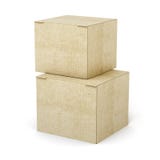 Stack of cardboard boxes on white background. 3d render vector illustration Stack of cardboard boxes on white background. 3d render vector illustration