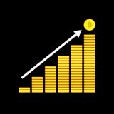 Stack of coins illustration, represents the growth of bitcoin vector illustration Stack of coins illustration, represents the growth of bitcoin vector illustration