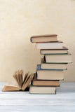 Stack of colorful books. Education background. Back to school. Book, hardback colorful books on wooden table. Education stock photography Stack of colorful books. Education background. Back to school. Book, hardback colorful books on wooden table. Education stock photography