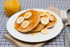 Stack of homemade pancakes with banana Royalty Free Stock Image Stack of homemade pancakes with banana Royalty Free Stock Image