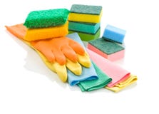 Stack Of Glowes Rags And Sponges Stock Image Stack Of Glowes Rags And Sponges Stock Image