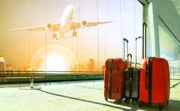 Stack Of Traveling Luggage In Airport Terminal Building And Pass Royalty Free Stock Images Stack Of Traveling Luggage In Airport Terminal Building And Pass Royalty Free Stock Images