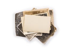 Stack of old photos with clipping path for the inside stock photos Stack of old photos with clipping path for the inside stock photos