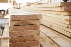 Free Stacked Lumber At A Building Site Stock Photo - 13658150
